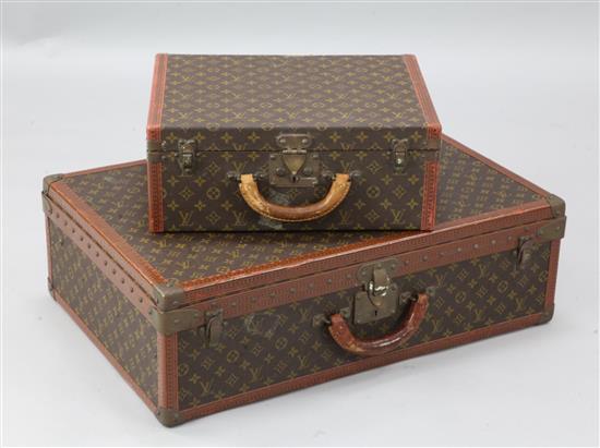 A graduated pair of Louis Vuitton suitcases, 17in.